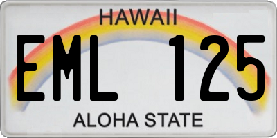 HI license plate EML125