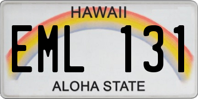HI license plate EML131