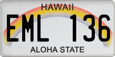 HI license plate EML136