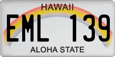 HI license plate EML139