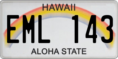 HI license plate EML143