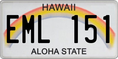 HI license plate EML151