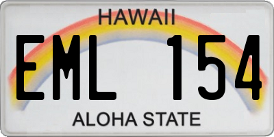 HI license plate EML154