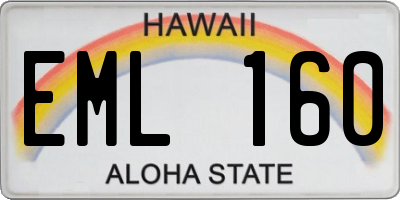 HI license plate EML160