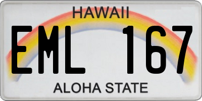 HI license plate EML167