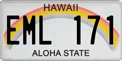 HI license plate EML171