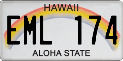 HI license plate EML174
