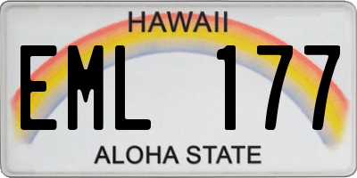 HI license plate EML177
