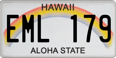 HI license plate EML179