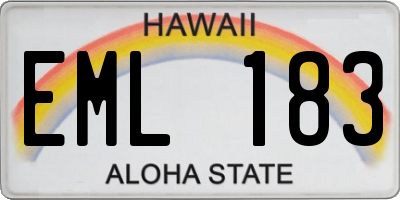 HI license plate EML183