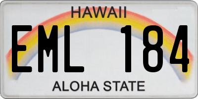 HI license plate EML184