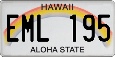 HI license plate EML195
