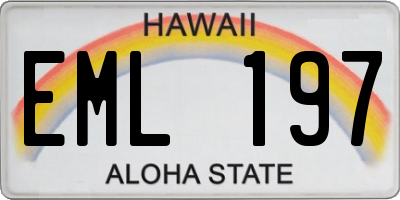 HI license plate EML197