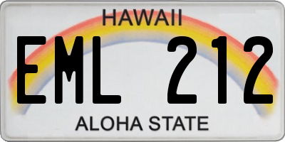 HI license plate EML212