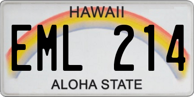HI license plate EML214