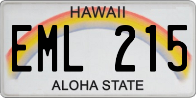 HI license plate EML215