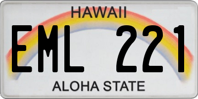 HI license plate EML221
