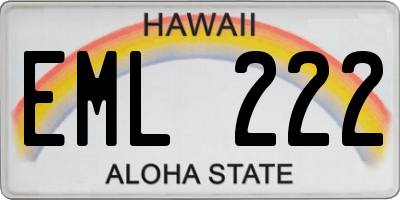 HI license plate EML222