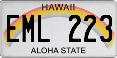 HI license plate EML223
