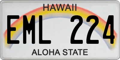 HI license plate EML224