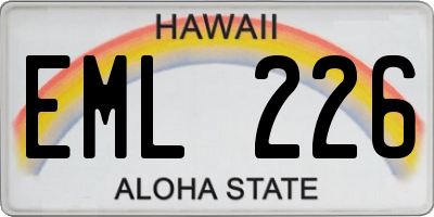 HI license plate EML226