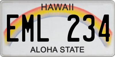 HI license plate EML234