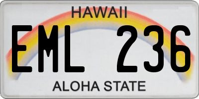 HI license plate EML236
