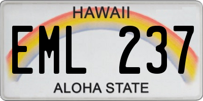 HI license plate EML237