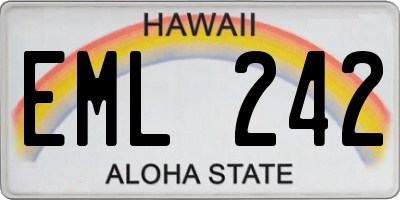 HI license plate EML242