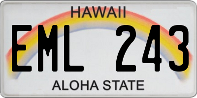 HI license plate EML243