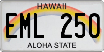 HI license plate EML250