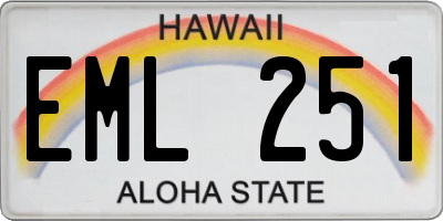 HI license plate EML251