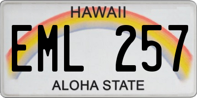 HI license plate EML257