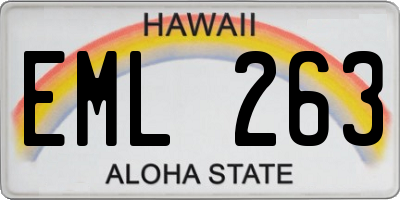 HI license plate EML263