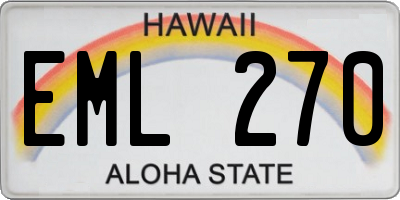 HI license plate EML270