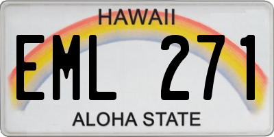 HI license plate EML271