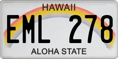 HI license plate EML278