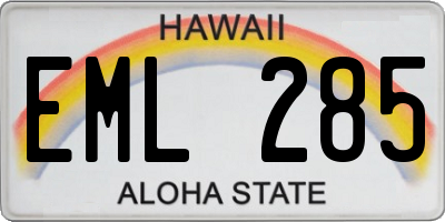 HI license plate EML285