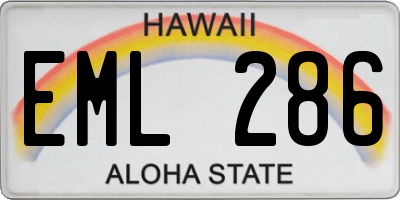 HI license plate EML286