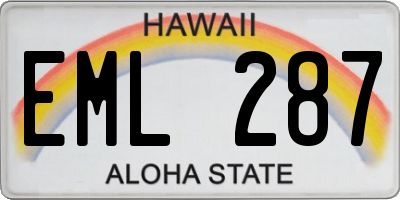 HI license plate EML287