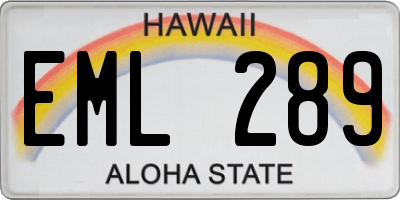 HI license plate EML289