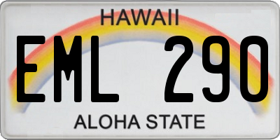 HI license plate EML290