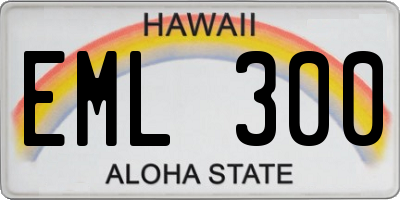 HI license plate EML300