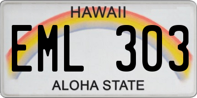 HI license plate EML303