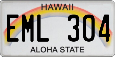 HI license plate EML304
