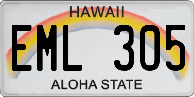 HI license plate EML305