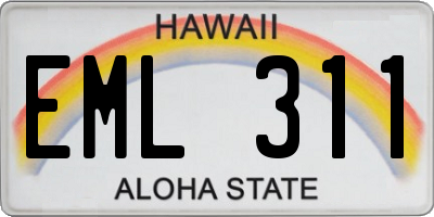 HI license plate EML311