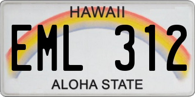 HI license plate EML312