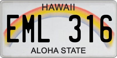 HI license plate EML316