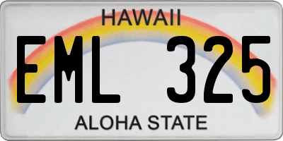 HI license plate EML325